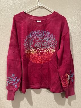 NWT Disney Parks Coco Rainbow Day of the Dead Skull n Music Pink sweatshirt M 1X